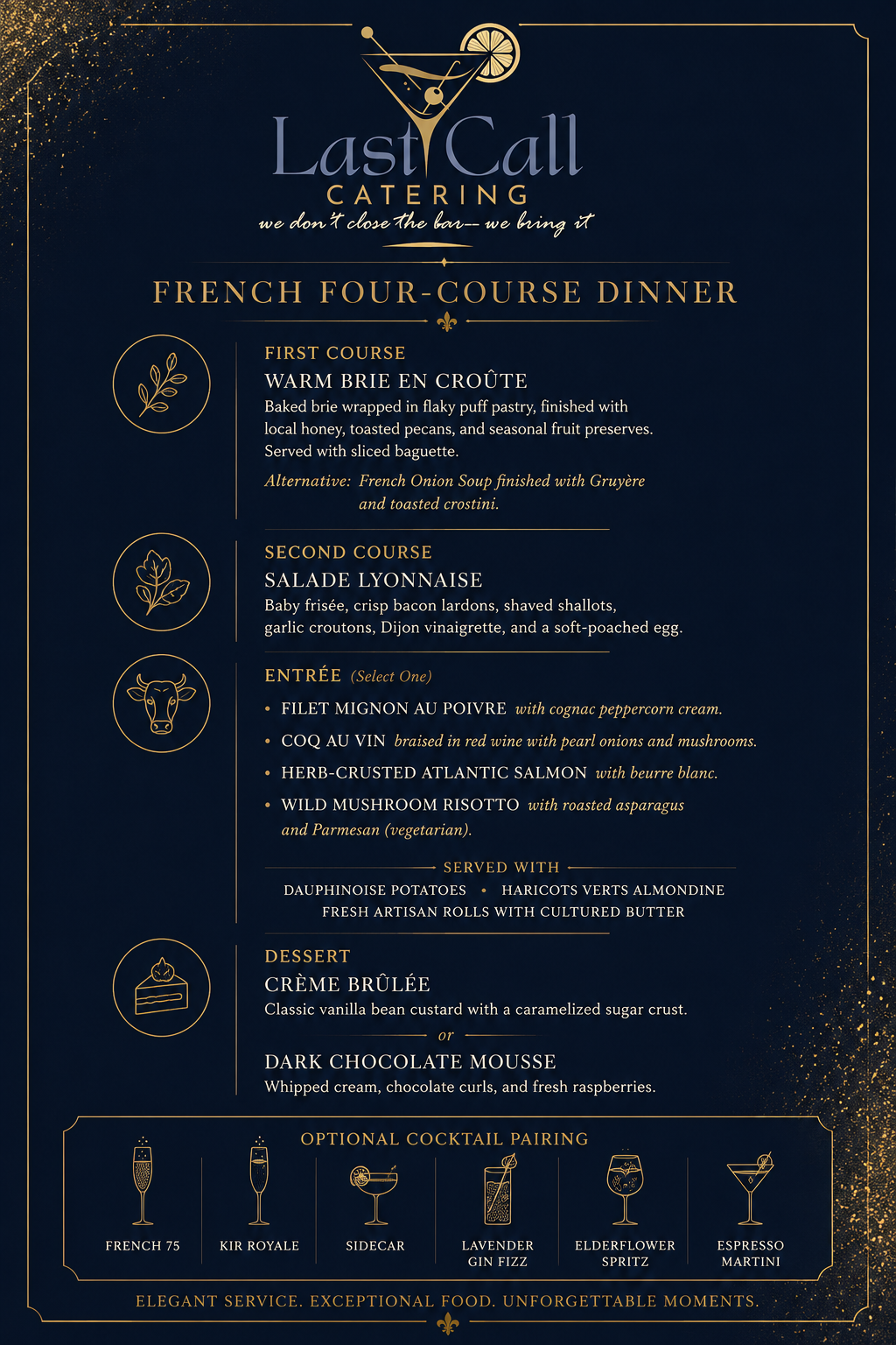 French Four-Course menu